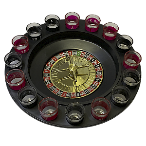 Jogo De Roleta Drink Shot 16 Copos Vidro Bebida Cassino