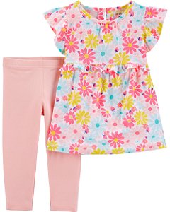 Conjunto 2 peças Babado Floral - Carter's