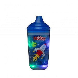 Copo Térmico Pisca-Pisca com Bico Rígido 300ml - Azul - Nuby