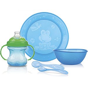 Kit Alimentação Econômico com 5 Peças - Azul - Nuby