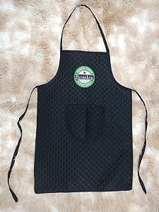 Avental com Bolso e Bordados Patch Churrasco/Cervejas Matelasse 53x78cm - Sandrique