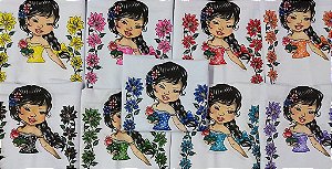 Pano de Prato com Bainha Bonecas Sayuri 50x73cm - Nova Era