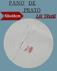 Pano de Prato com Bainha Liso Grande 50x68cm - LH Têxtil