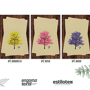 Coleção Pano de Prato Rústico Estampado Ipês 45x72cm Extra - Engomatextil / Estilotex