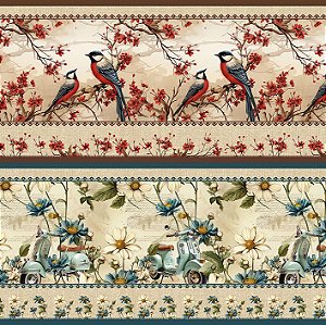 Tricoline Digital Barrado Scrap Book 55cm x 1,50mt