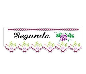 Kit Stencil Barrado Dias da Semana 10cm x 30cm - 7 peças