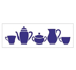 Stencil Barrado Hora do Chá 10cm x 30cm