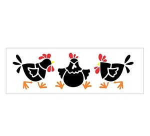 Stencil Barrado Galinhas 10cm x 30cm