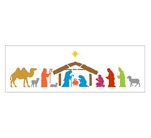 Stencil Barrado Natal Três Reis 10cm x 30cm