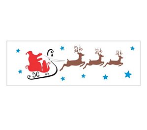 Stencil Barrado Natal Noel Trenó 10cm x 30cm