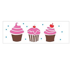 Stencil Barrado Cup Cake 10cm x 30cm