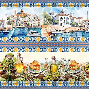 Tricoline Digital Barrado Espanha 55cm x 1,50mt