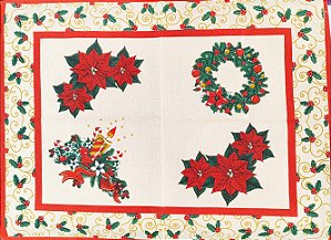 Toalha de Chá em Linhão Natal 65x45cm