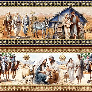 Tricoline Digital Barrado Presépio 55cm x 1,50mt