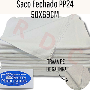 Saco Fechado Alvejado Pé de Galinha PP24 50cmx70cm Santa Margarida