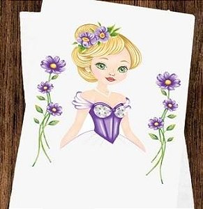 Pano Bainha Boneca Cindy com Glitter para fazer Saia de Crochê 45x72cm 100% Algodão