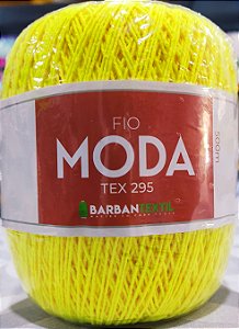Fio Moda Tex 295 Barbantextil 500 metros Cor Amarelo Neon