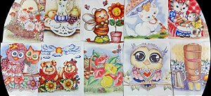 Pano de Prato Estampado Pé de Galinha com Bainha 45x66cm Dani