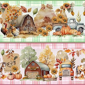 Tricoline Digital Barrado Country House 55cm x 1,50mt