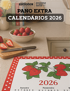 Pano de Prato Calendário 2026 Engomatextil Extra 45x72cm