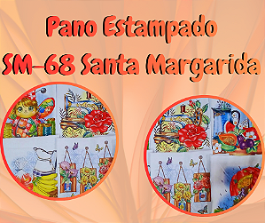 Pano de Copa SM-68 Estampado 50x75cm 100% Algodão - Santa Margarida