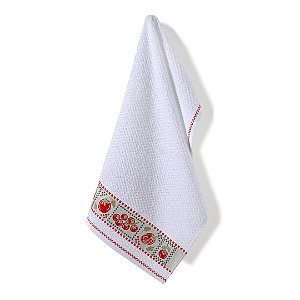 Pano de Copa Felpudo Jacquard Vida IV Liso Barrado Tomates - Dohler