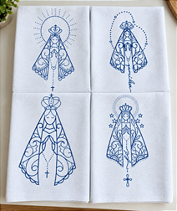 Coleção Pano de Prato Estampado Nossa Senhora Aparecida 45x70cm Extra - Engomatextil / Estilotex