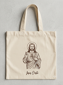 Sacola Ecobag Estilotex 100% Algodão Cru Estampada 45x45cm Artesanato