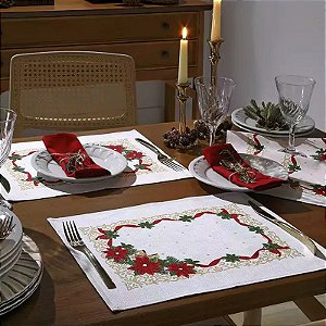 Kit 2 Lugar Americano Athenas 45x31cm Natal 105 - Döhler