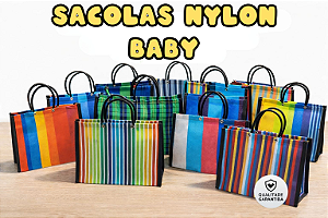 Sacola de Feira Baby Confeccionada em Nylon 01 Peça 22x16x11cm