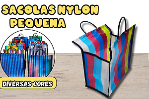 Sacola de Feira Pequena Confeccionada em Nylon 01 Peça 30x29x15cm