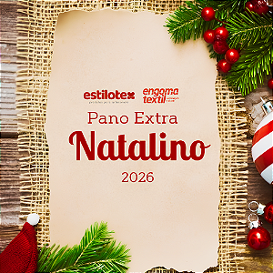 Pano de Prato com Bainha Estampado Natal com Glitter Engomatextil Extra 100% Algodão 45x70cm