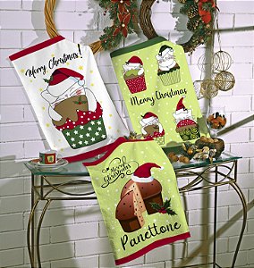Pano de Copa Felpudo Natal 40X65cm Estampas Sortidas Primore - TEKA