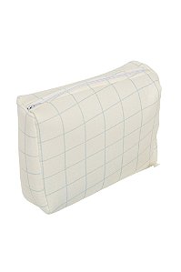 Necessaire acolchoada estampa Grade Branco e Azul