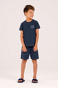 Pijama Menino e Teen Curto Azul Navy