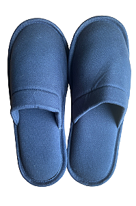 Chinelo Slipper (Pantufa) Fechado Cor Azul Marinho Sola Antiderrapante
