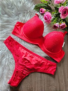 CONJUNTO COM DETALHES EM RENDA CALCINHA FIO DUPLO