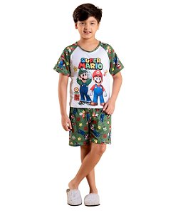 PIJAMA MANGA CURTA INFANTIL MASCULINO SUEDE PERSONAGEM