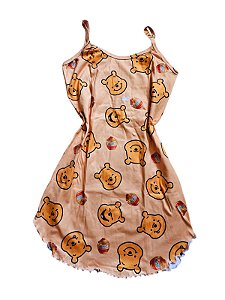 CAMISOLA ALÇA ADULTO TECIDO SUEDE PREMIUM URSINHO POOH