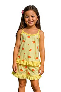PIJAMA BABY DOLL BABADO INFANTIL MALHA PV ESTAMPADOS SORTIDOS