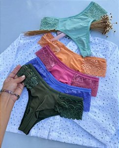 CALCINHA LUXO FIO DUPLO CONFORTO DETALHES EM RENDA