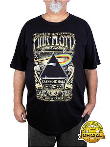 Camiseta Plus Size Pink Floyd Carnegie Hall Preta Oficial