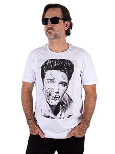 Camiseta Elvis Zumbi - Branca.