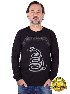 Camiseta Manga Longa Metallica Black Álbum Preta - Oficial