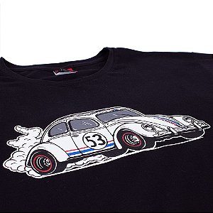 Camiseta Juvenil Fusca Herbie Turbo Preta.