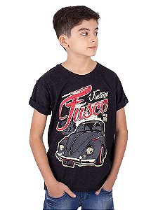 Camiseta Juvenil Fusca Rat Preto Jaguar