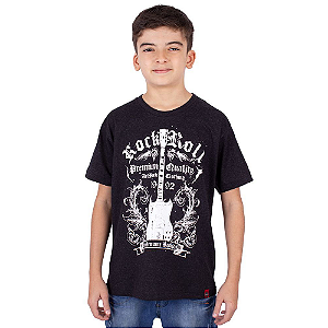 Camiseta Juvenil Guitarra SG Preta Jaguar.