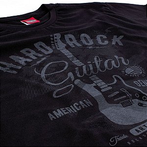 Camiseta Juvenil Hard Rock Guitar Preta.