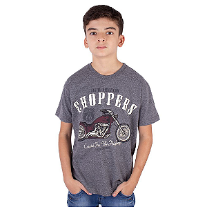 Camiseta Juvenil Moto Choppers Grafite