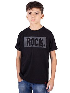 Camiseta Juvenil Rock Preta